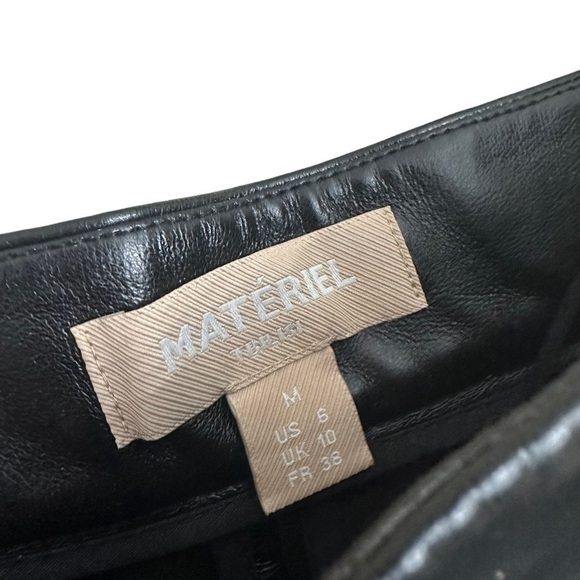 Matériel Pants Faux Leather Lace Up Slouchy Sexy Black High Rise 6 Small - Picture 7 of 9